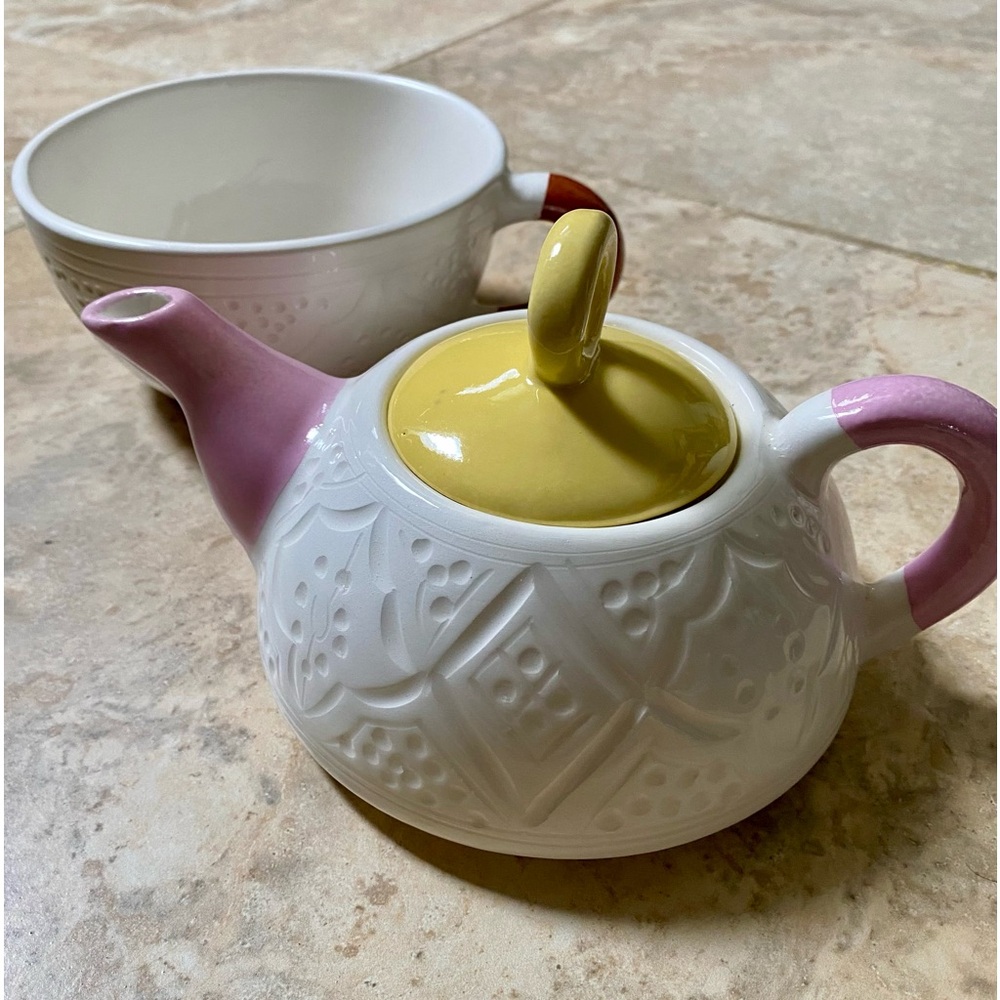 🆕 Teapot and Large Tea Cup Set